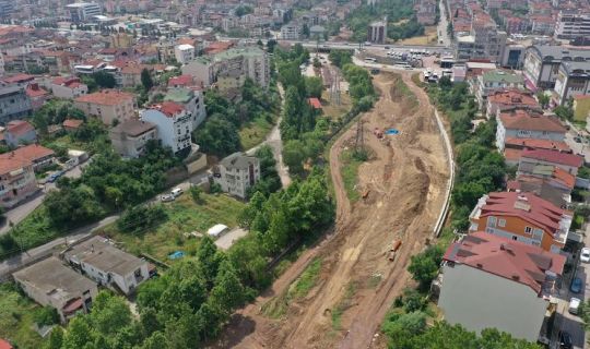 Kaşkaldere Kavşağı’nda, köprü kazıkları çakılıyor