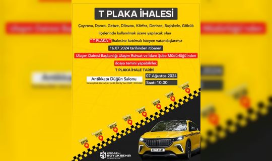 86 T Plaka, İçin İhale Yapilacak