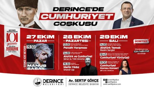 Derince’de, Cumhuriyet Bayramı Coşkusu