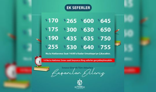 ALES Sınavı İçin Ek Otobüs Sefer Saatleri