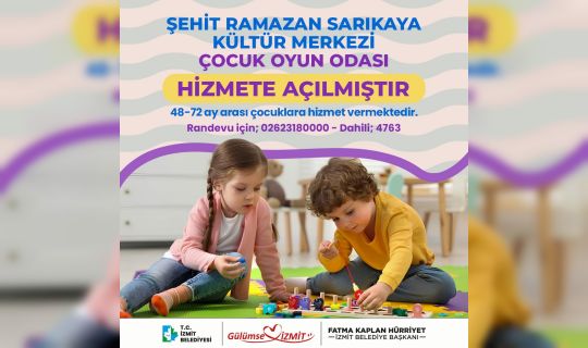 İzmit’te Masal Çocuk Oyun Odaları Hizmete Girdi