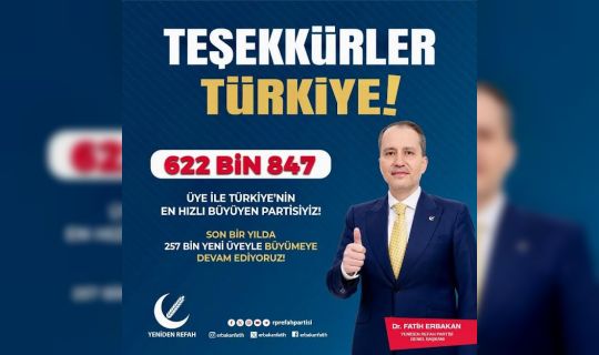 YENİDEN REFAH PARTİSİ, EN BÜYÜK 3. PARTİ