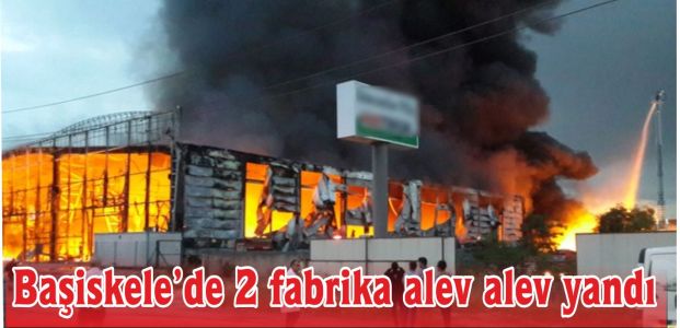 Başiskele’de 2 fabrika alev alev   yandı