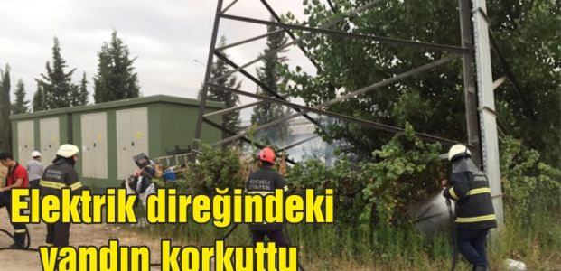  Elektrik direğindeki yandın korkuttu