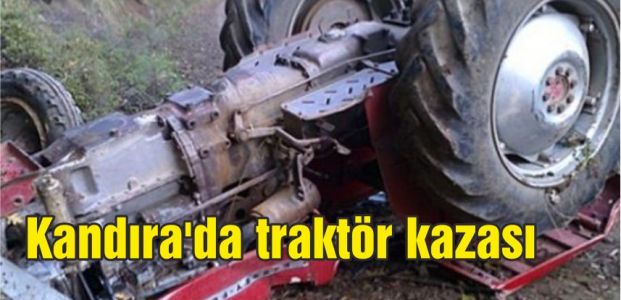  Kandıra'da traktör devrildi 