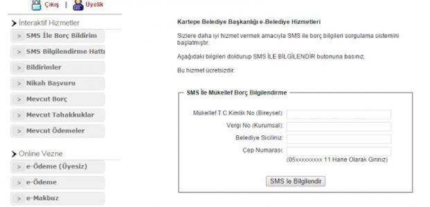  Kartepe Belediyesi SMS ile borç sorgulama dönemini başlattı